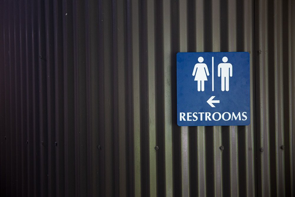 restrooms signage